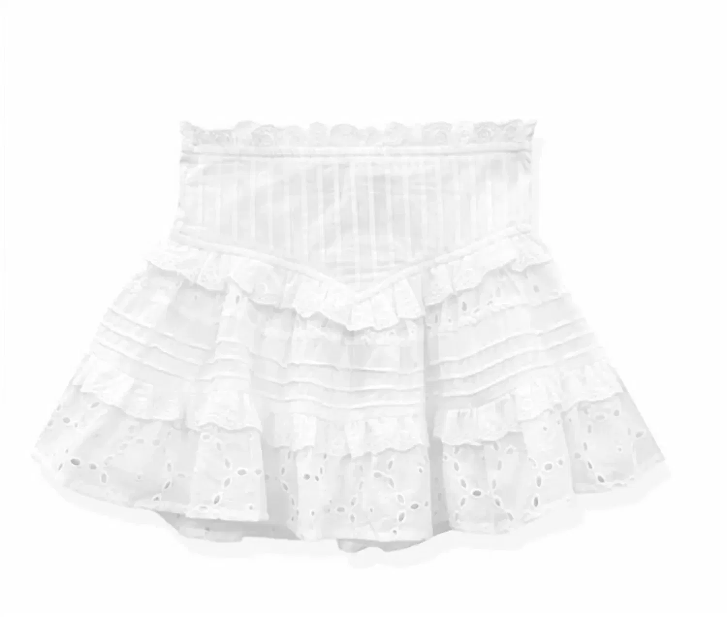 Детская юбка с кружевом и двумя ярусами Willow KatieJnyc, White