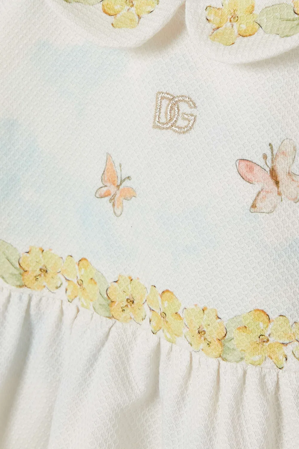 Комплект платья и трусиков с тигриным принтом из хлопкового пике Dolce & Gabbana — фото 4