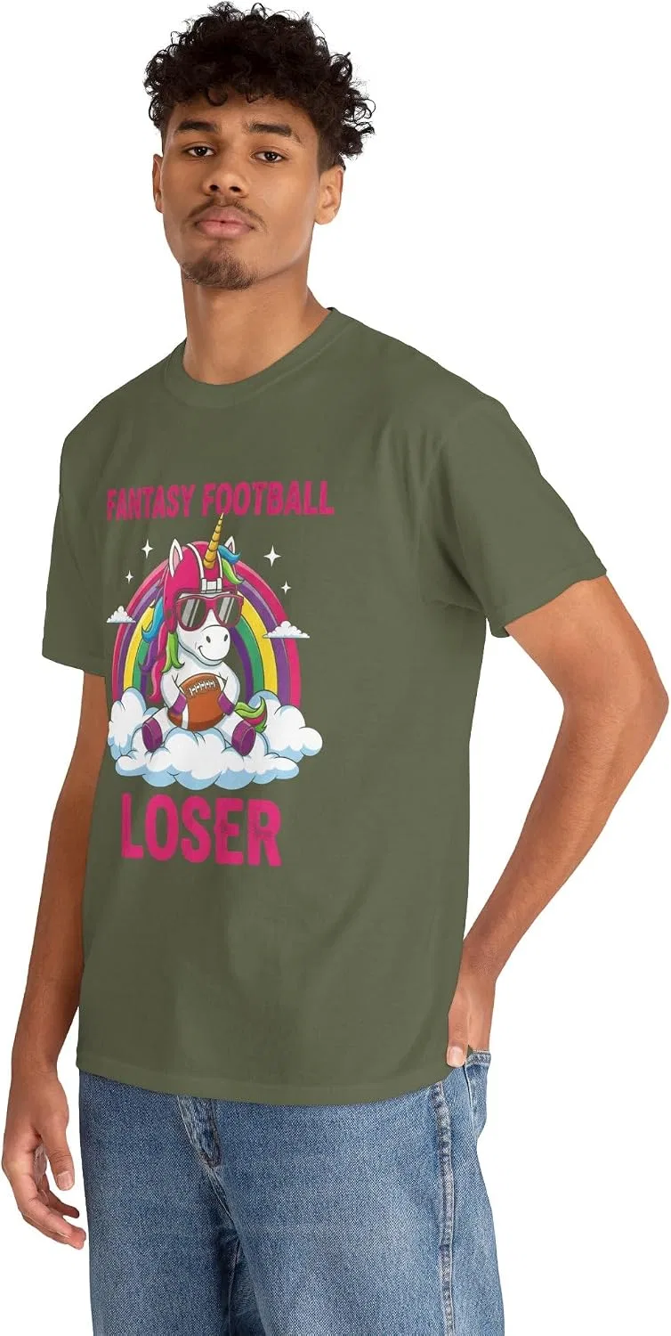 Мужская футболка с принтом Fantasy Football Loser, хаки — фото 4