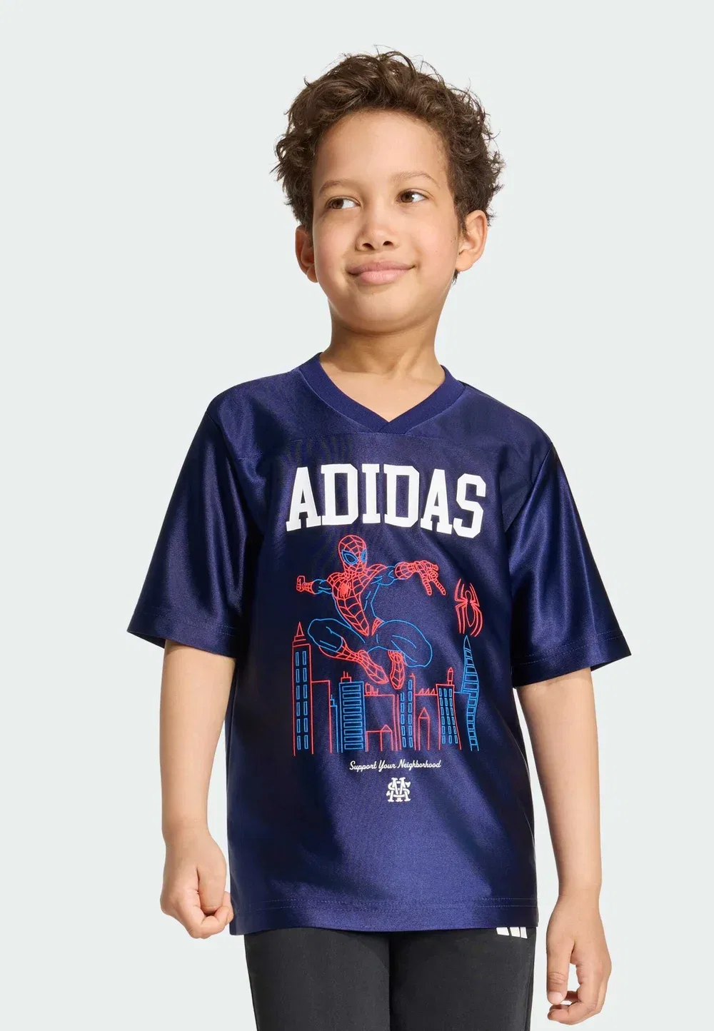 Детская футболка унисекс с принтом Человека-паука Marvel - футболка с принтом Adidas Performance, Dark Blue White