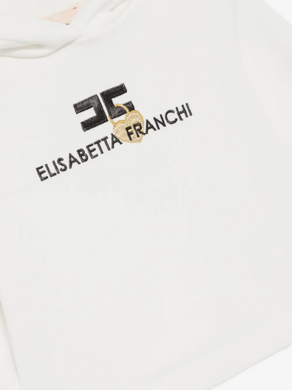 Толстовка с вышитым логотипом и оборками Elisabetta Franchi La Mia Bambina, белый — фото 3
