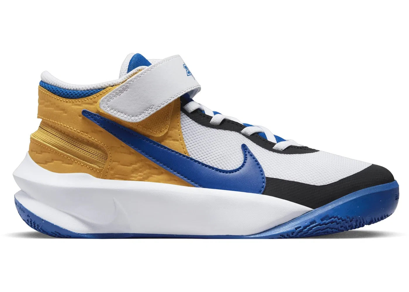Детские кроссовки Nike Team Hustle D 10 FlyEase Nike, White/White/Yellow Ochre/Game Royal