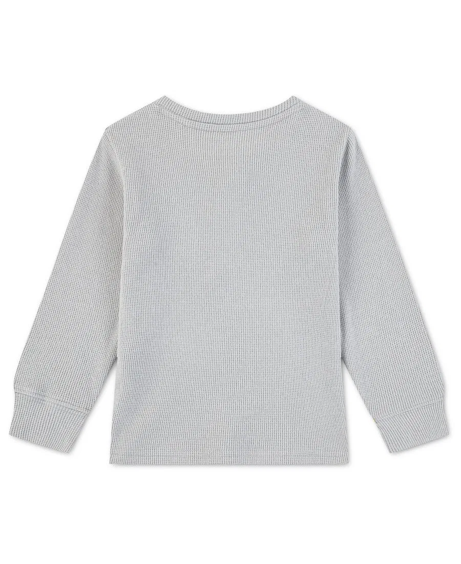 Лонгслив с воротником-поло и принтом, длинный рукав abercrombie kids, Light Gray Heather — фото 2