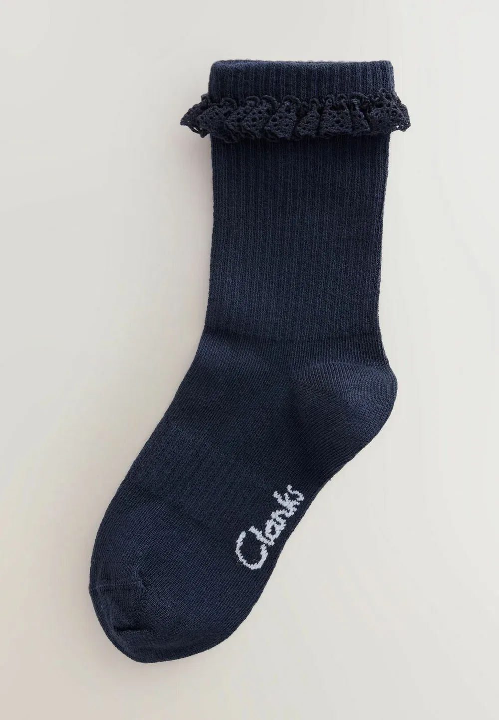 Набор из 5 пар носков с оборками в рубчик для школы Clarks, Navy — фото 2
