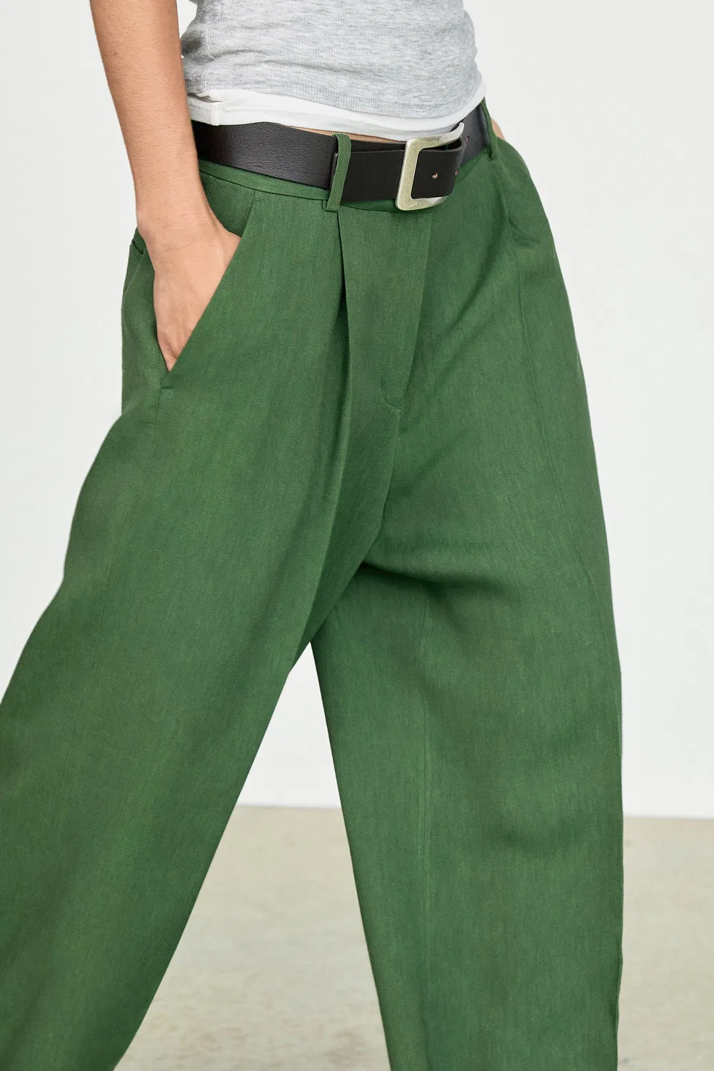 Брюки Massimo Dutti, для создания цельного образа, голубовато-зеленый — фото 3