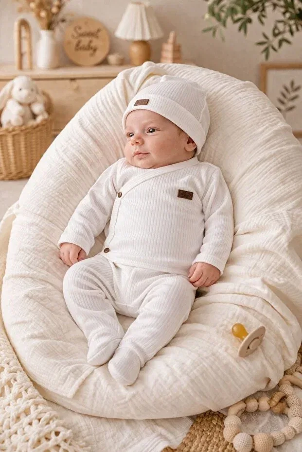 Детский комплект боди для новорожденных хлопковый Bys Baby Fashion, White — фото 2