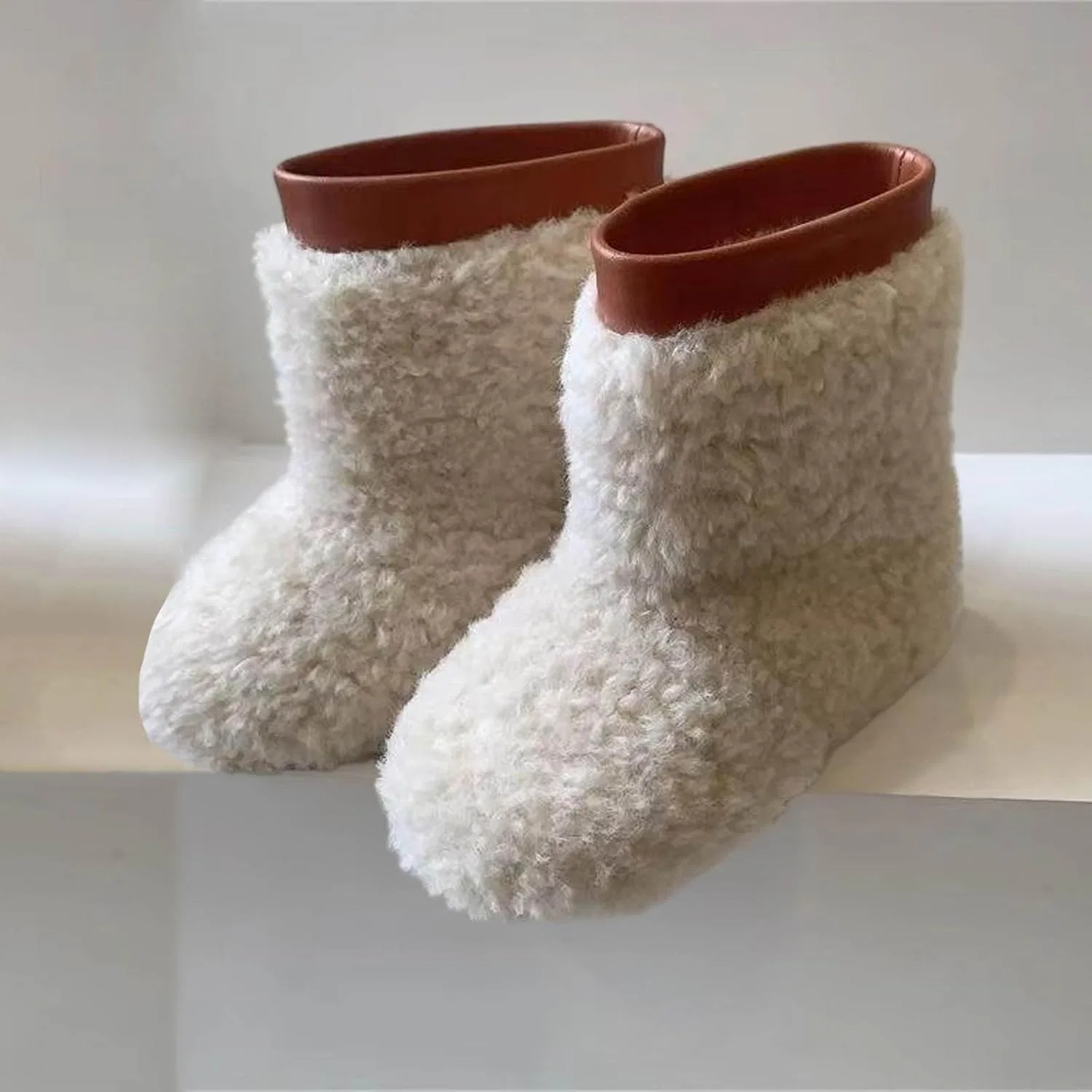 Детские зимние сапоги для девочек с искусственным мехом Zzalalana, Beige — фото 3