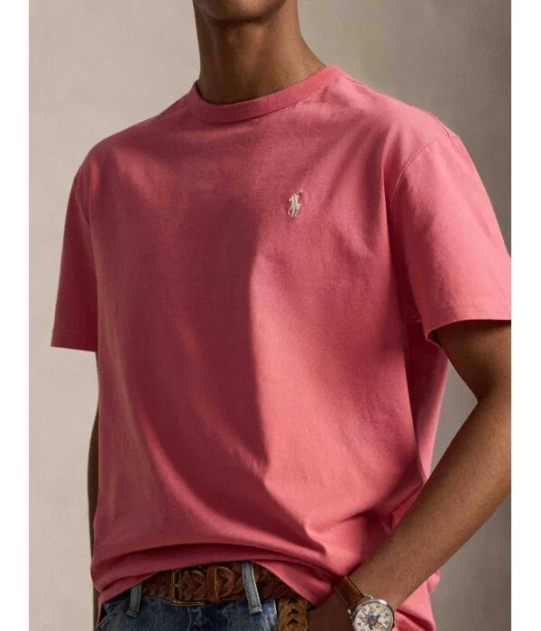 Мужская футболка хлопковая Classic Fit Polo Ralph Lauren, красный — фото 4