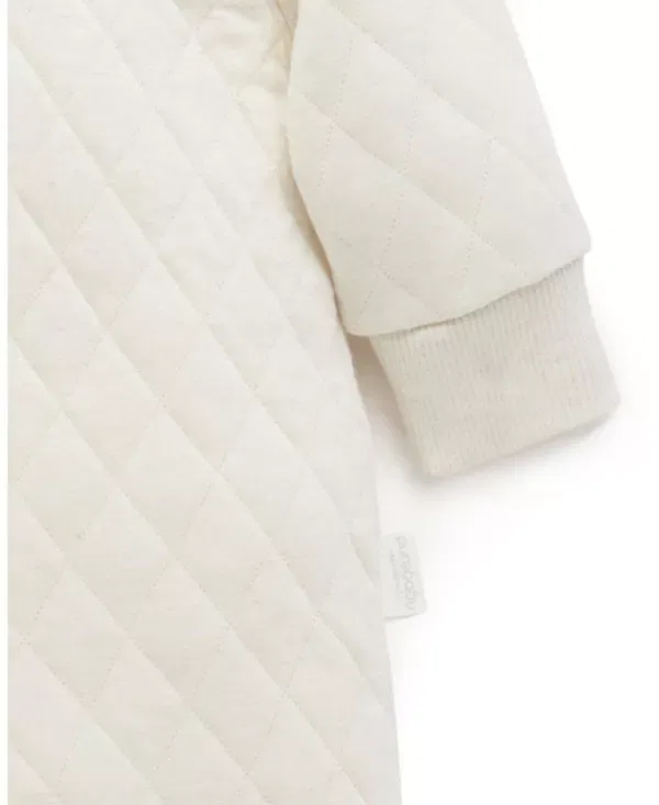 Детский стеганый комбинезон с капюшоном Essentials Quilted Coverall Purebaby, Wheat Melange — фото 3