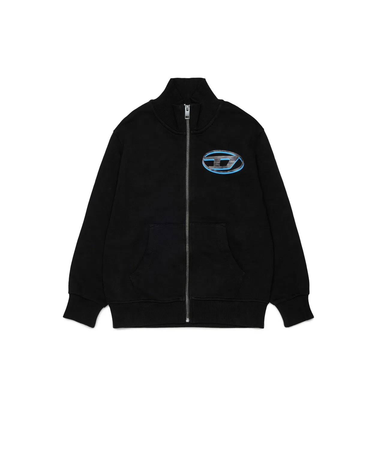 Детский свитшот с принтом Diesel SVELLYZIP OVER, Черный