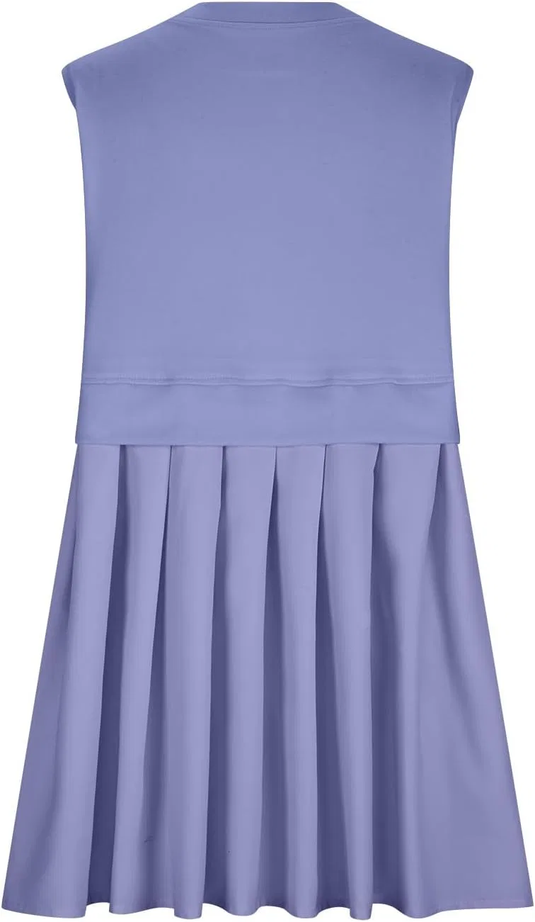 Женское летнее мини-платье А-силуэта с плиссировкой Generic, Purple — фото 3