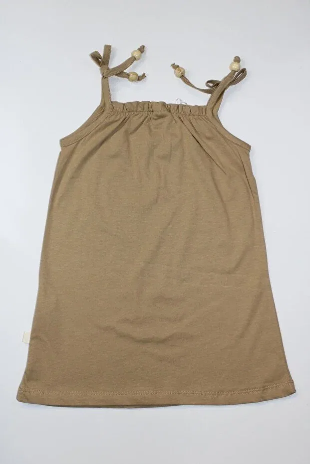 Детское платье для девочек хлопковое Organic Girl Child Milk & Muffin, Beige — фото 3