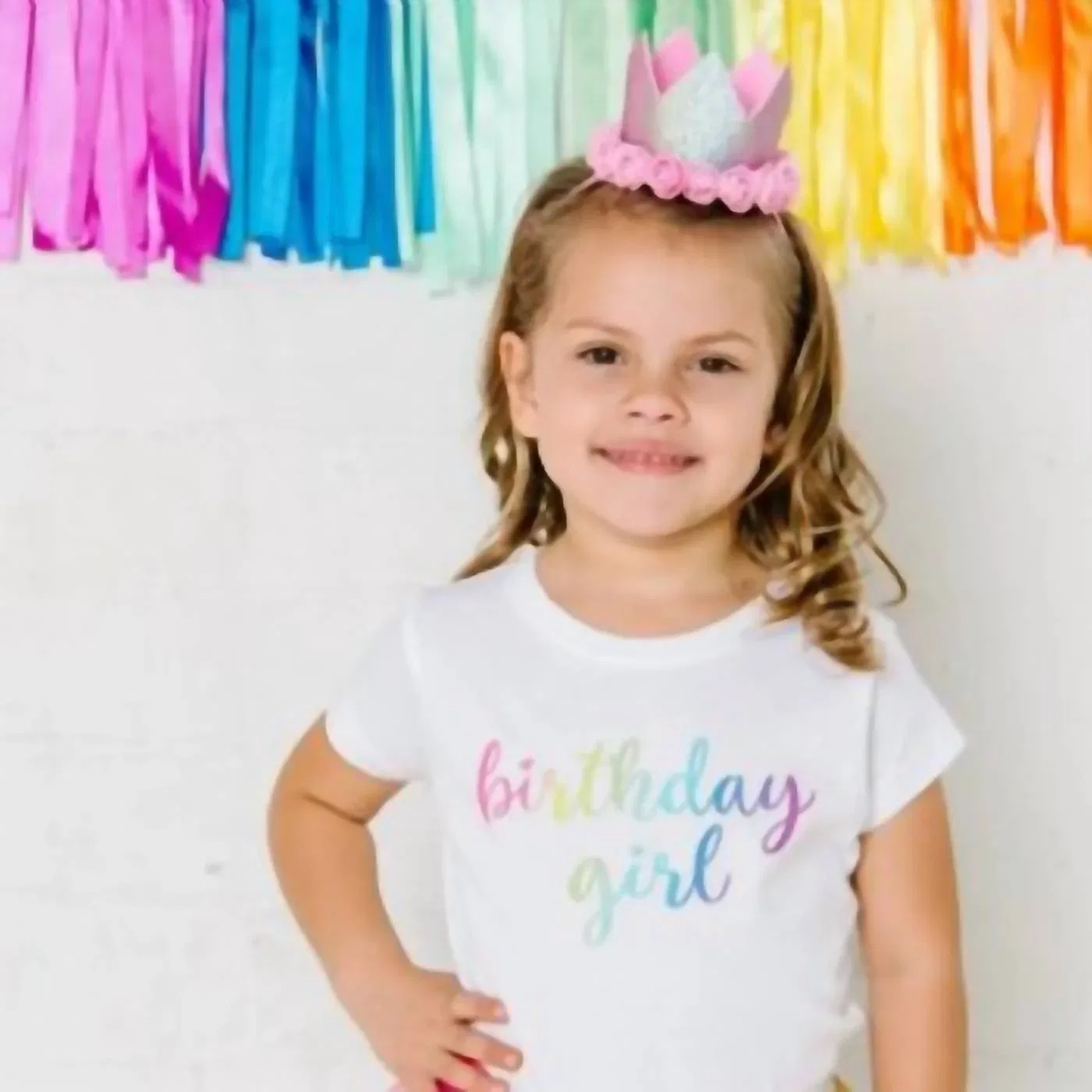 Детская футболка для девочек с коротким рукавом Magical Birthday Girl SWEET wink, White — фото 2