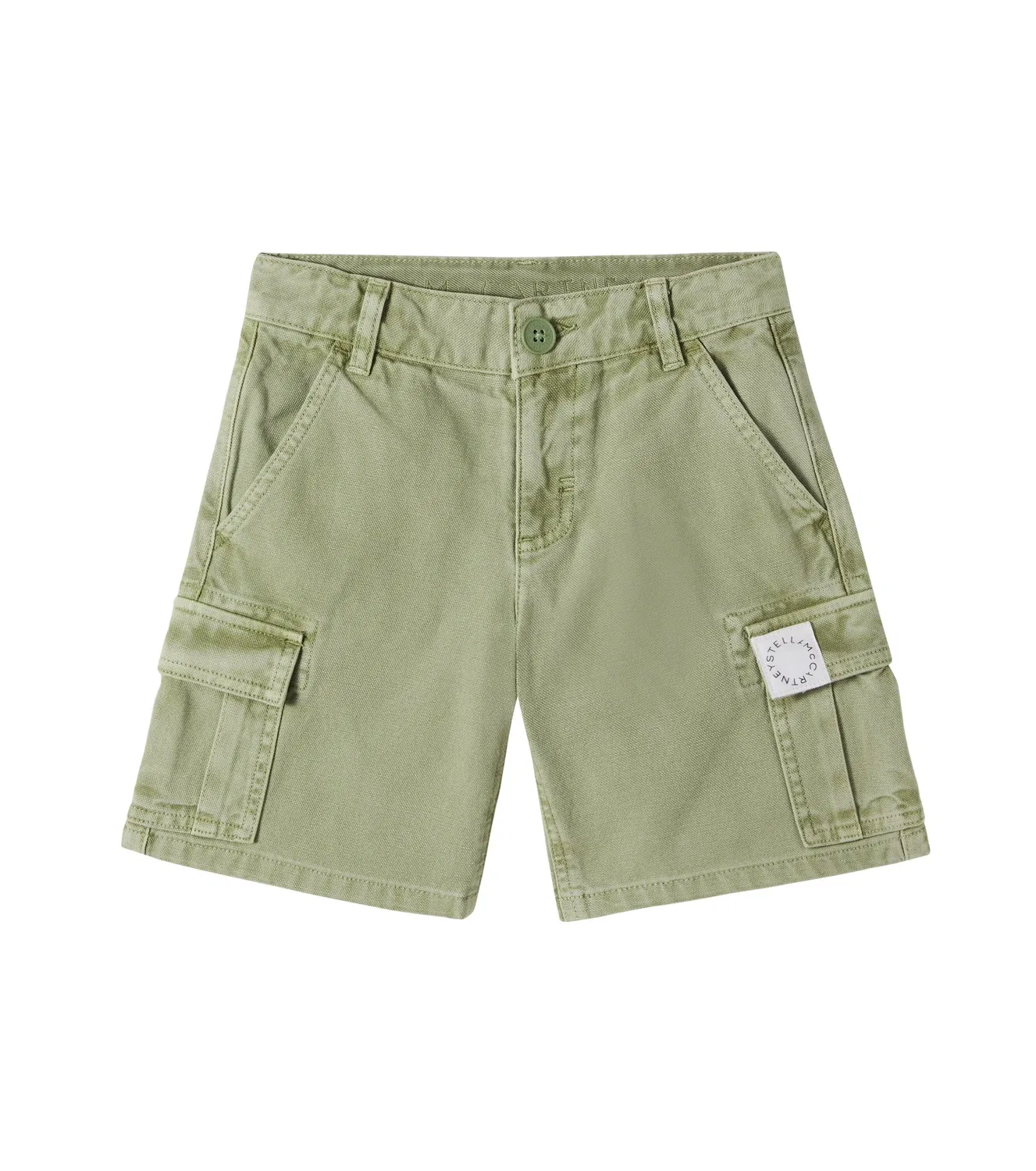 Шорты-карго из канваса Stella Mccartney Kids, зеленый
