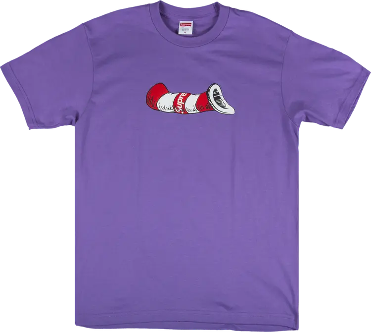 

Футболка Supreme Cat In The Hat T-Shirt 'Purple', фиолетовый