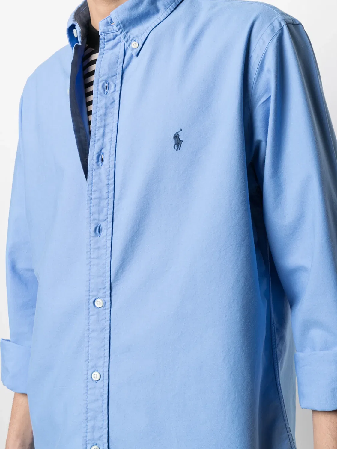Рубашка с пуговицами из хлопка Polo Ralph Lauren, синий — фото 3