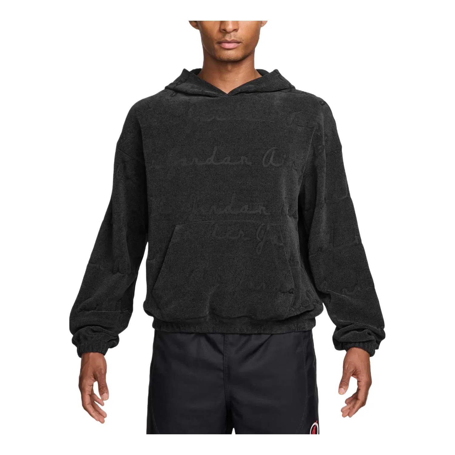 Мужское худи с жаккардовым принтом Air Jordan Flight Jacquard Pullover Hoodie, черный