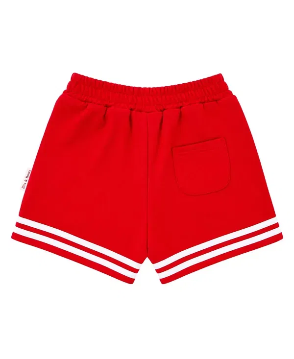 Детские шорты с принтом Unisex Striped Varsity Bits & Bows, Red/White — фото 2