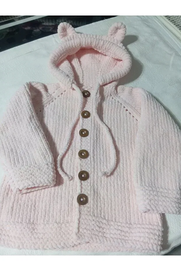 Детский кардиган для девочек вязаный Hand knitted pink color children's cardigan Numistore, Pink