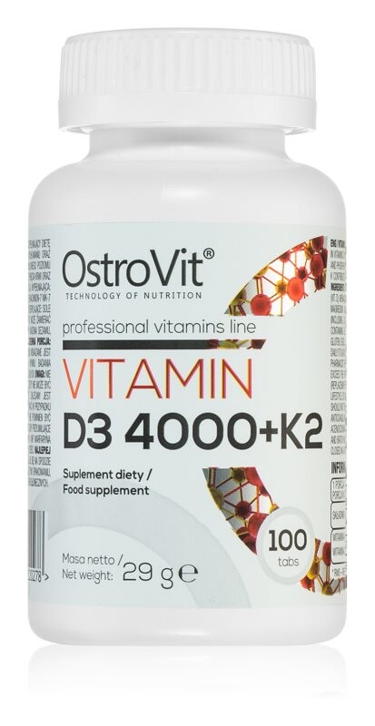 

Поддержка костей и зубов OstroVit Witamina D3 4000 + K2