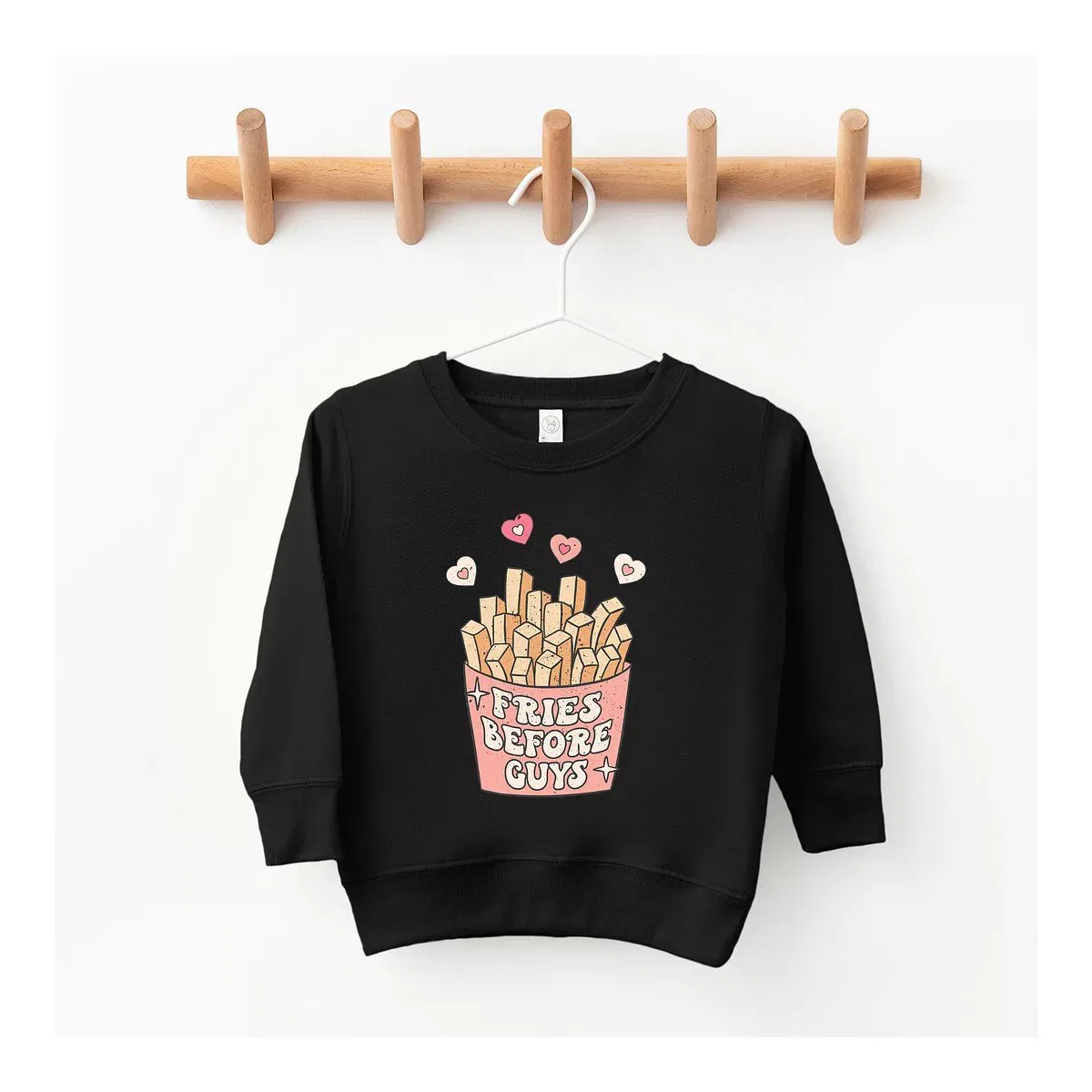 Детский свитшот с принтом Fries Before Guys The Juniper Shop, Black