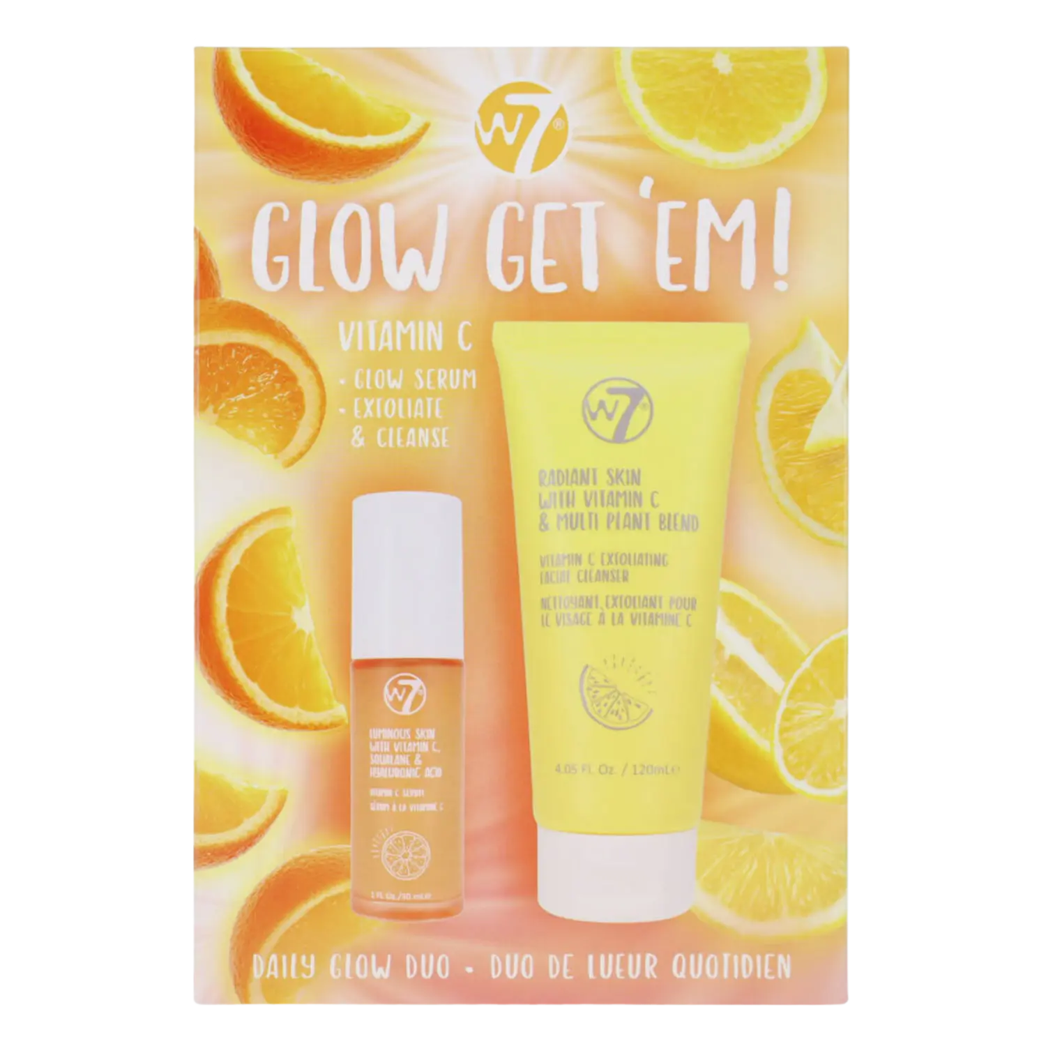 

W7 Glow Get'em! набор: осветляющая сыворотка для лица, 1 шт. + гель для умывания, 120 мл