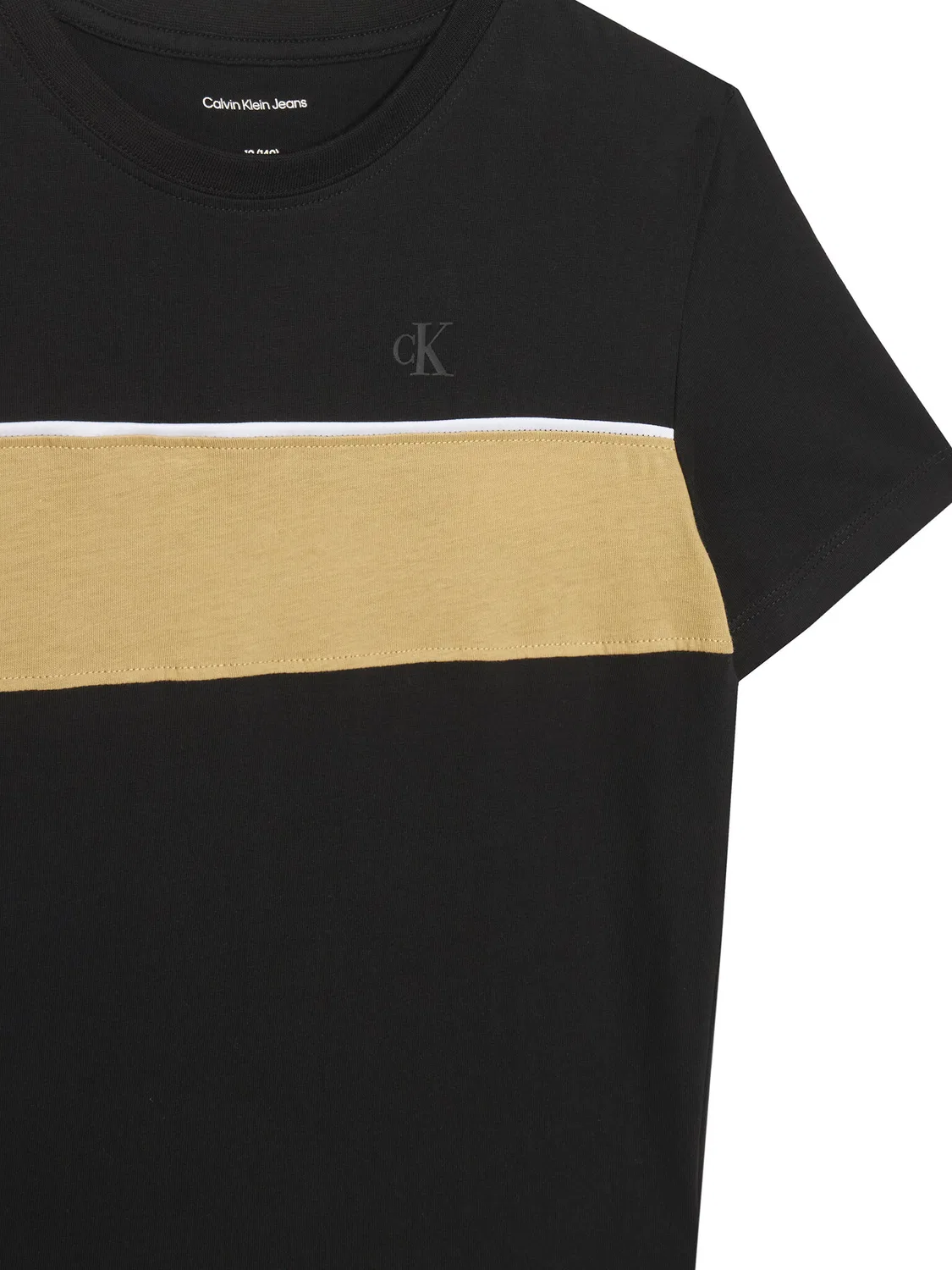 Футболка стандартного кроя для мальчика Panel Colorblock Calvin Klein Jeans, черный — фото 3
