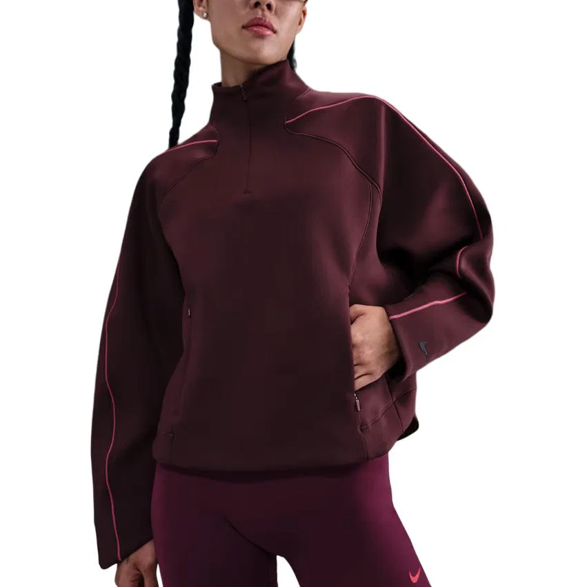 Женский свитшот с воротником-стойкой Nike, Burgundy Red