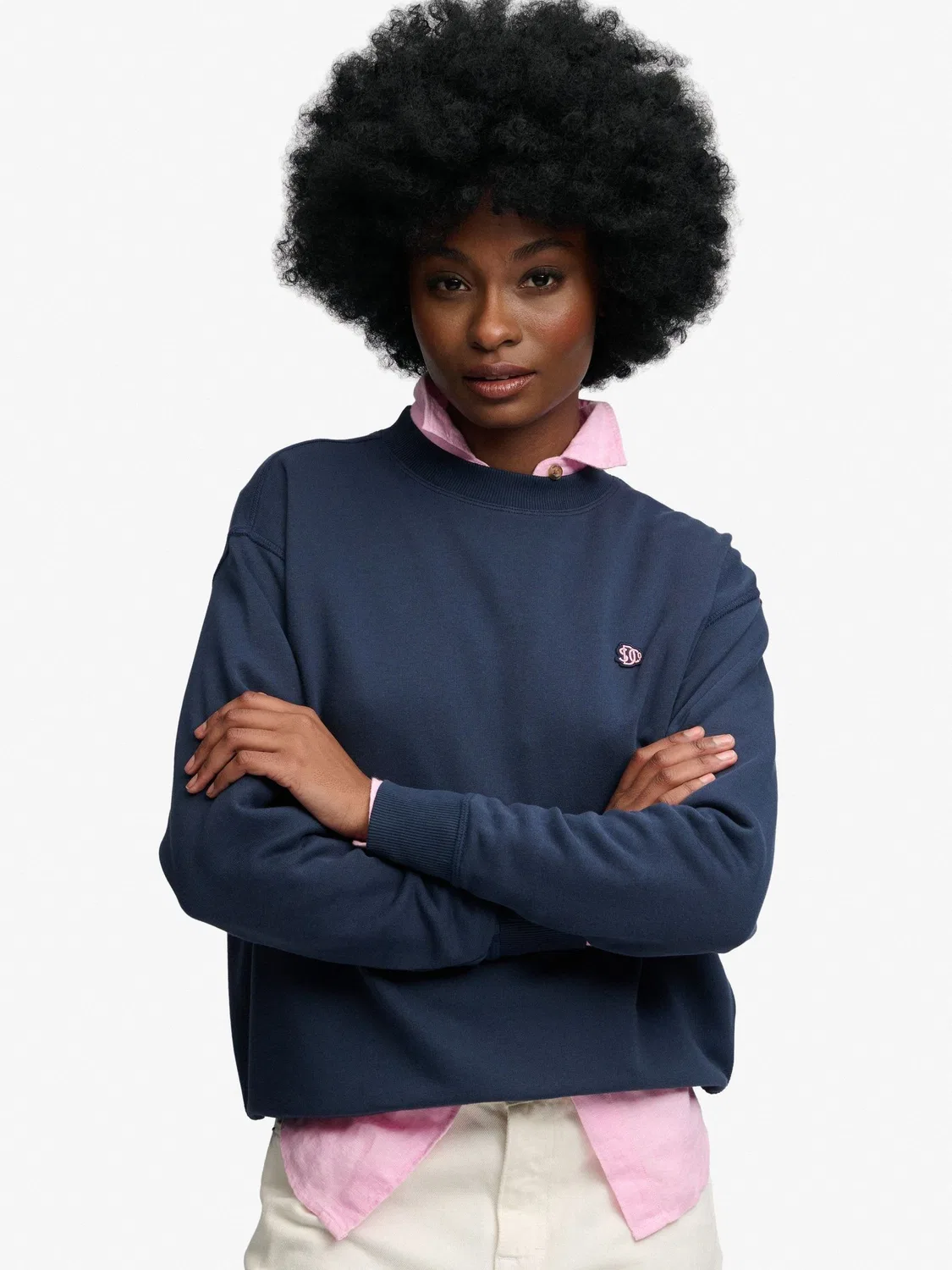 Джемпер классический Essential Heritage Crew Superdry, синий