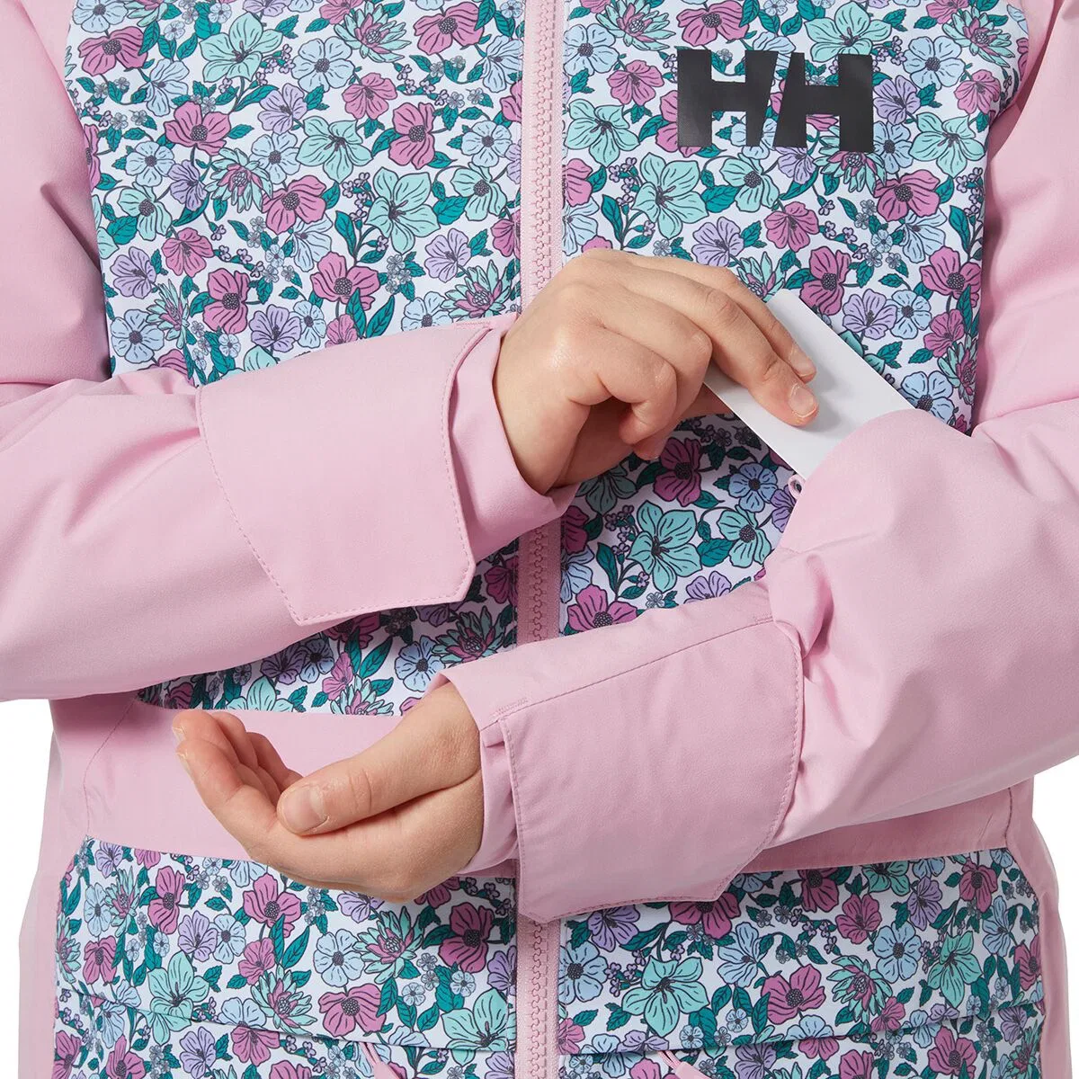 Детская куртка для девочек с принтом JR Stellar Jacket 2.0 Helly Hansen, Pink Lavender Floral AOP — фото 3