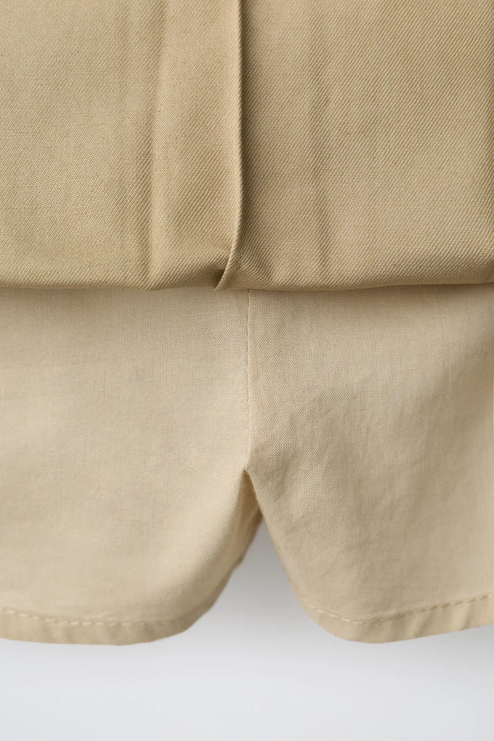 Однотонная плиссированная юбка-шорты ZARA, Light camel — фото 4