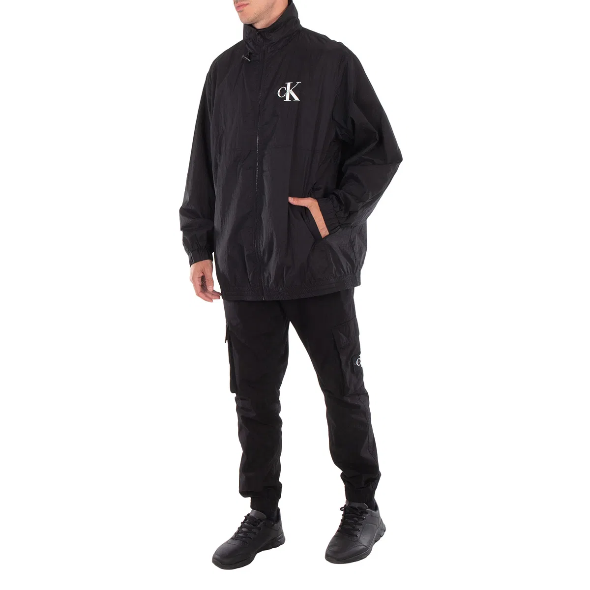 Ветровка удлиненная свободного кроя Relaxed Long Nylon Windbreaker Calvin Klein, Black — фото 3