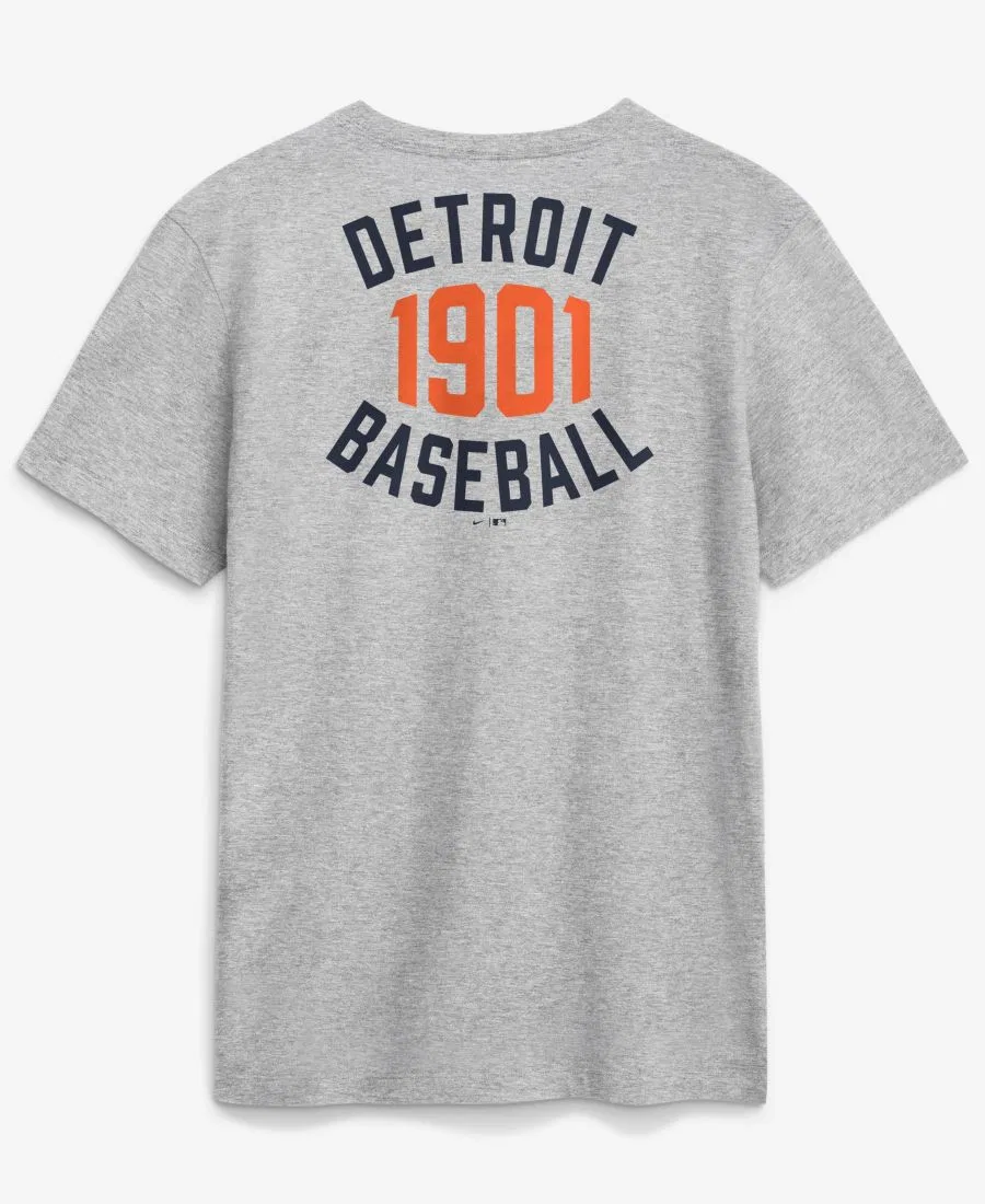 Мужская футболка светло-серого цвета с изображением команды Detroit Tigers из Куперстауна, посвященная двум хитам Nike, Heather Gray — фото 4