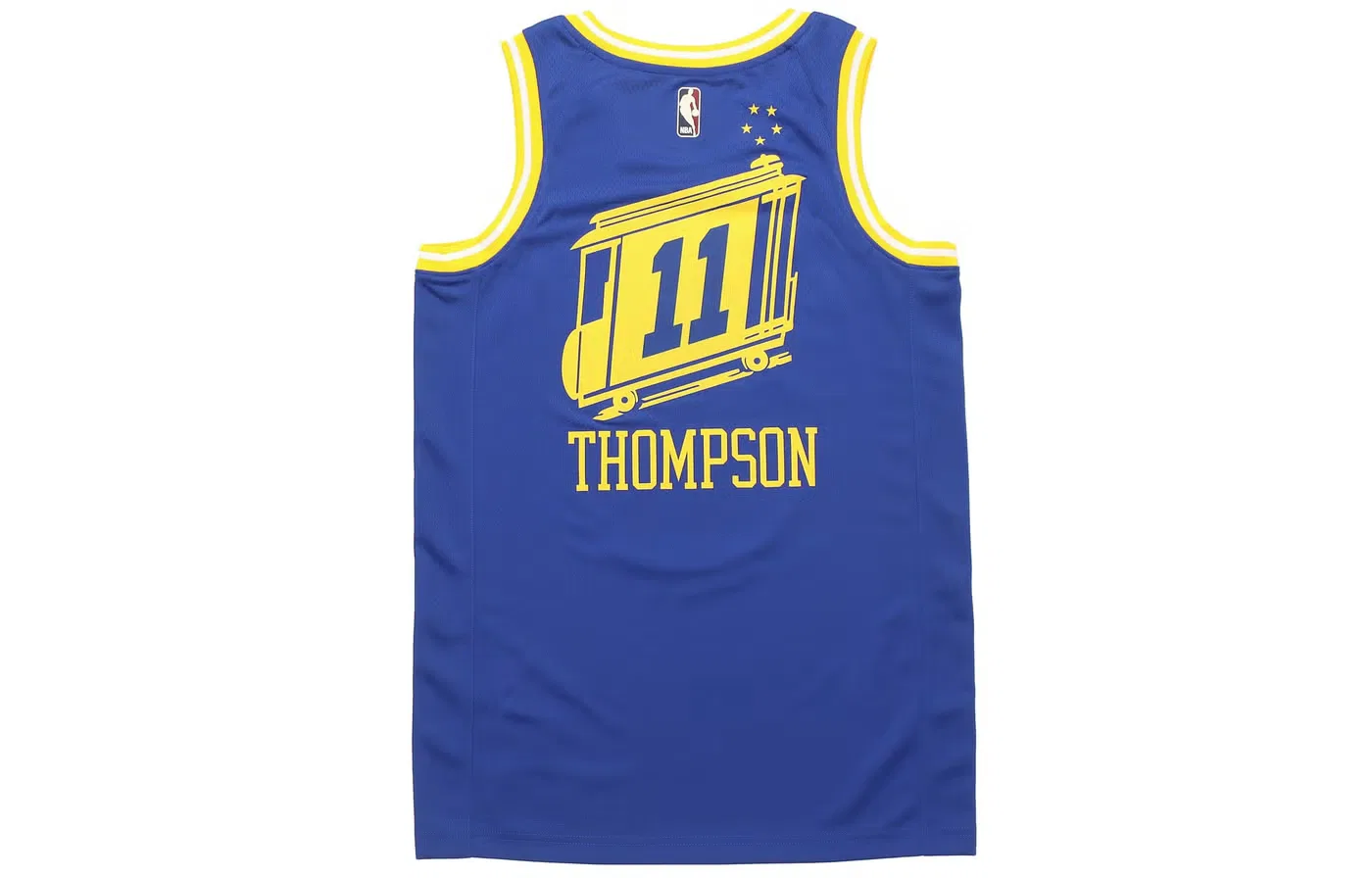Футболка баскетбольная с принтом Golden State Warriors 11 Nike, синяя — фото 2