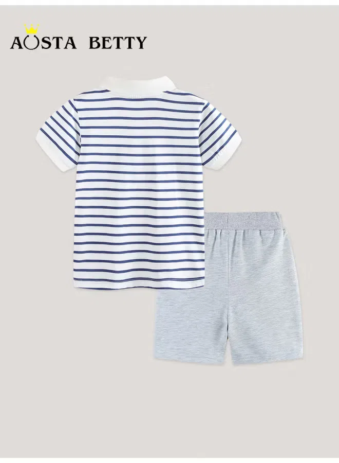 Комплект поло и шорт с полосками для мальчика Aosta Betty Store — фото 2