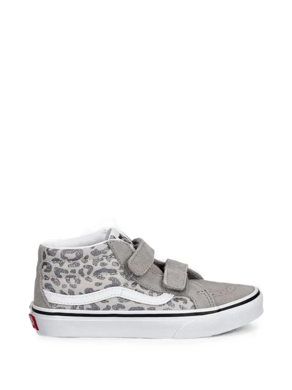 Кеды SK8-Mid на липучке с леопардовым принтом Vans Kids, серый — фото 2