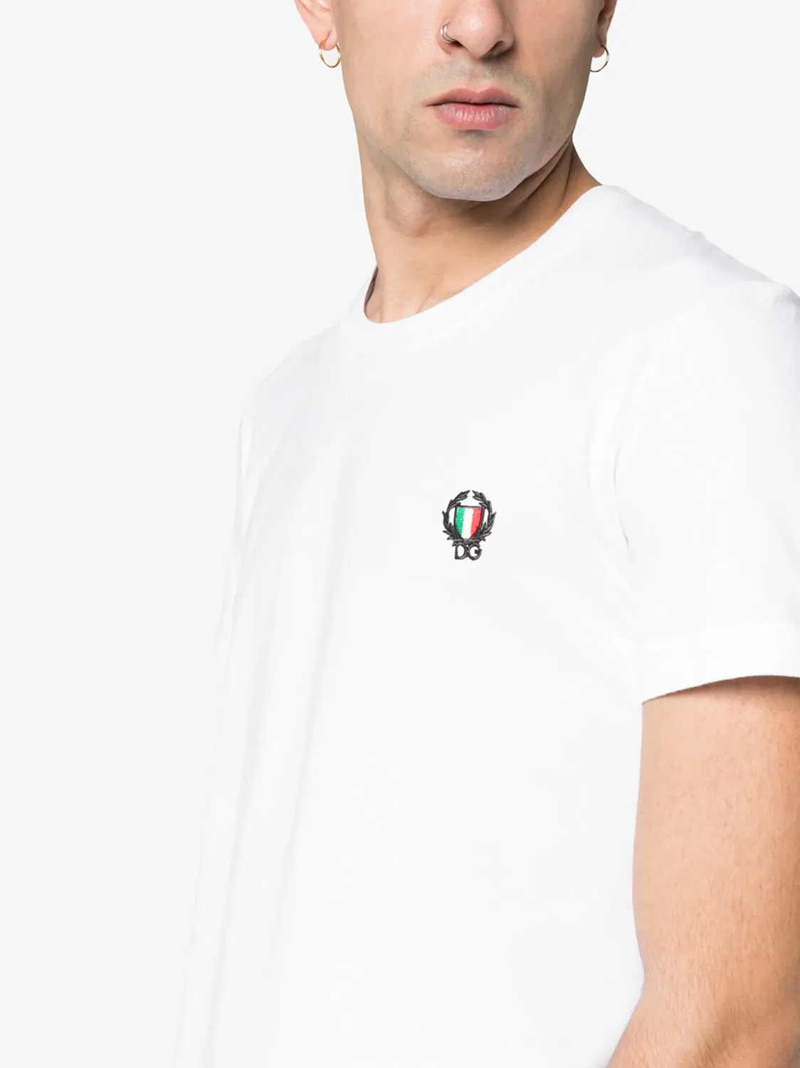 Dolce & Gabbana Футболка с вышивкой, белая — фото 4
