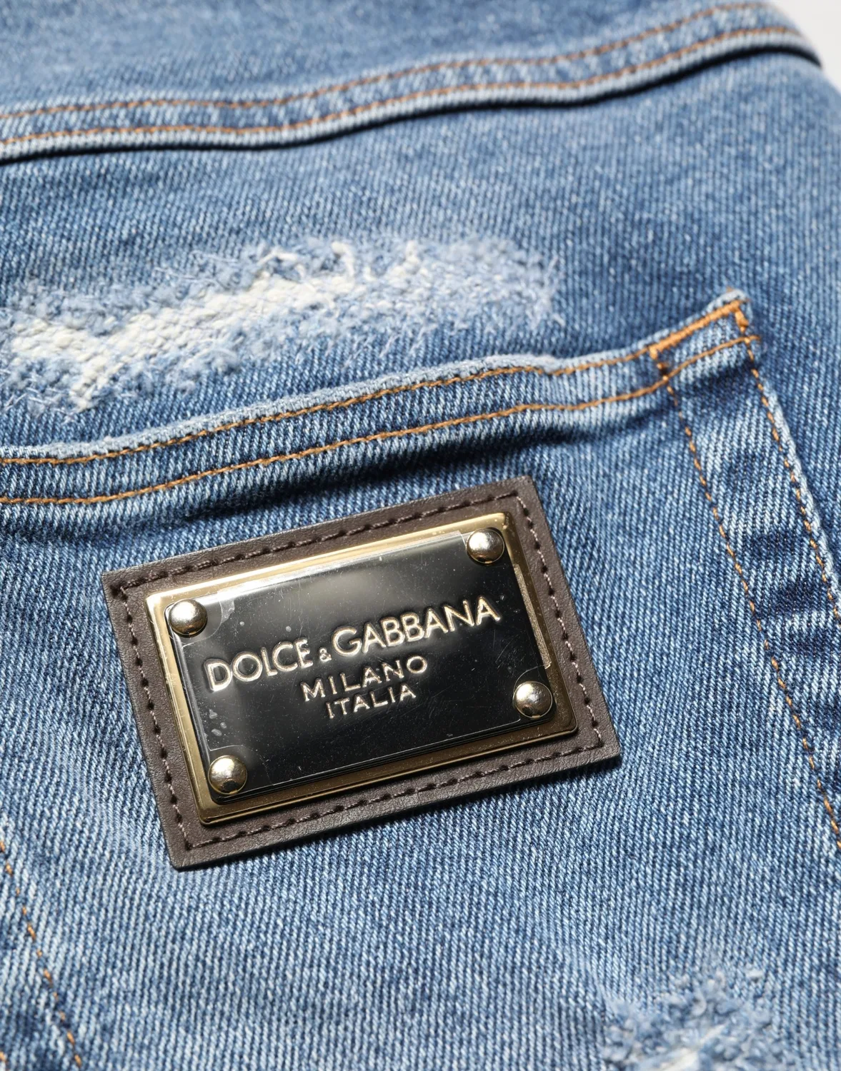 Мужские шорты-бермуды с потертостями Bermuda Denim Shorts Dolce & Gabbana, Blue