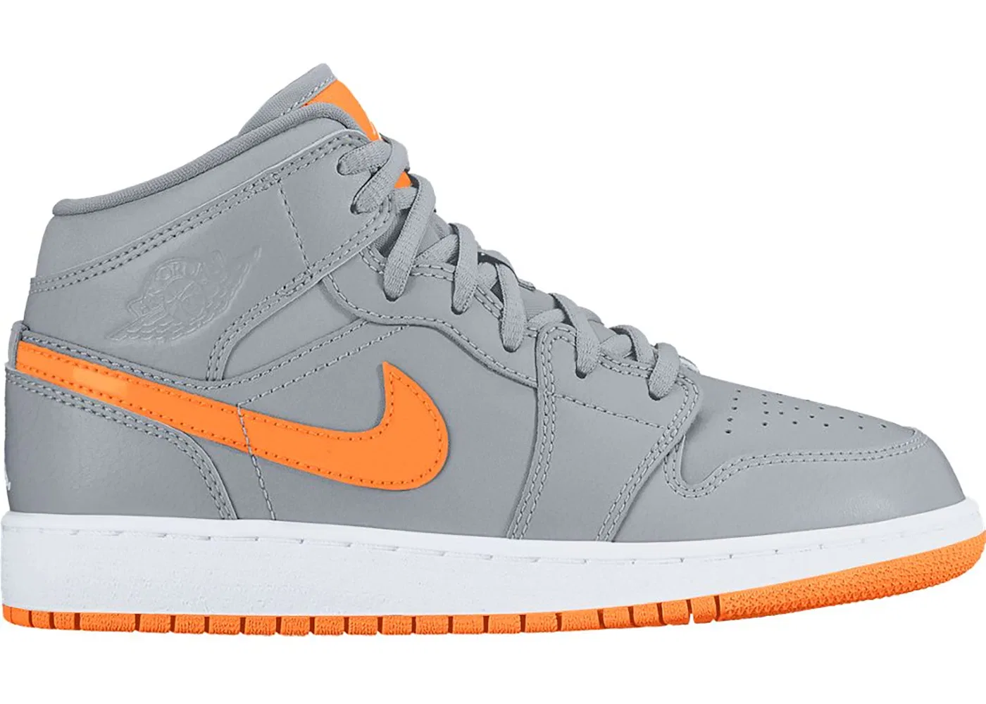 Детские кроссовки Lifestyle Jordan 1 Mid Jordan Wolf Grey/Bright Citrus-White