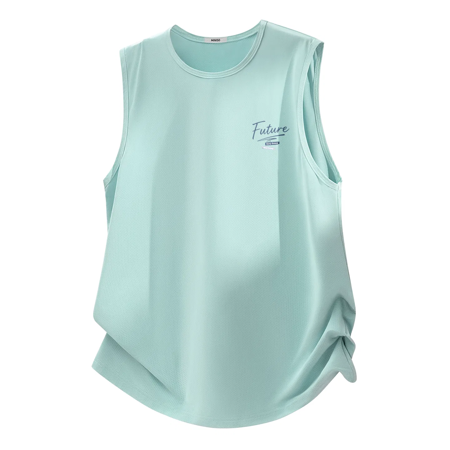 Детский топ с круглым вырезом MINISO, Ice Silk Cooling Aqua Green