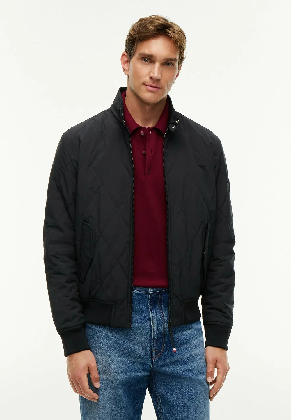 Складная стеганая куртка-бомбер в стиле харрингтон Tommy Hilfiger, Black