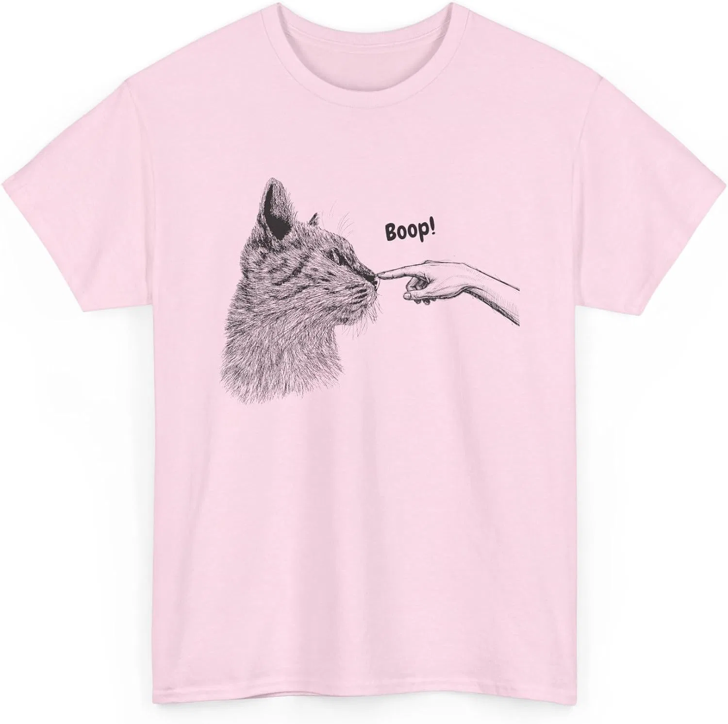 Футболка с котом Boop Gildan 5000, Light Pink
