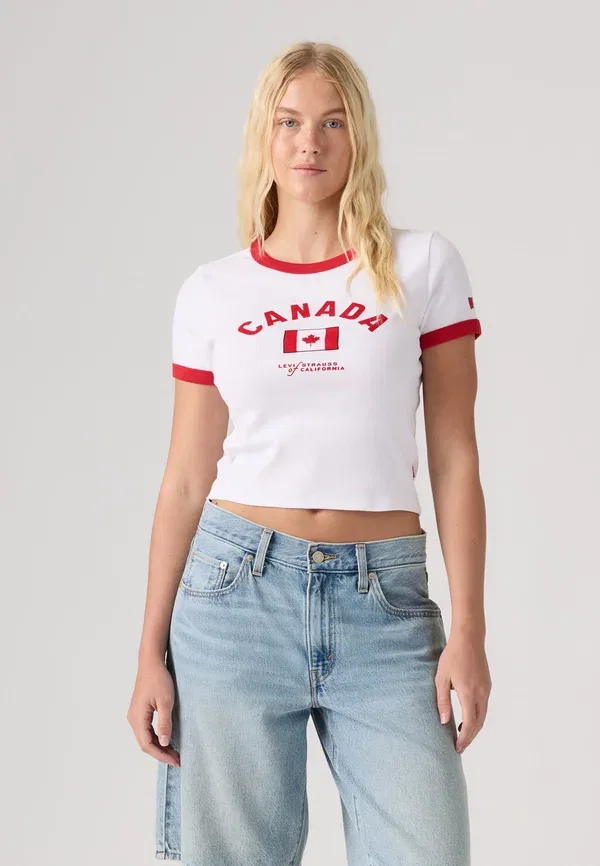 Футболка с принтом "футбольный рингер" Levi'S, белый/красный — фото 2