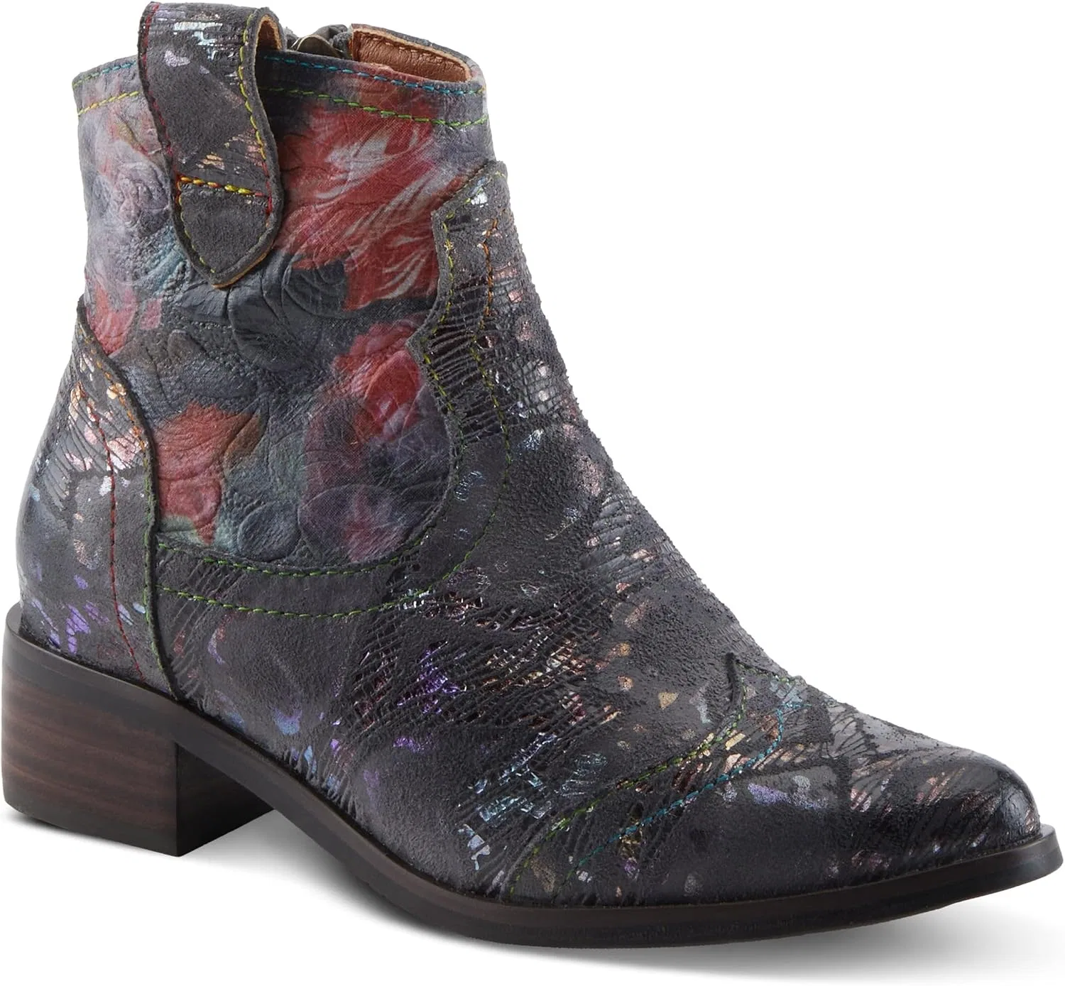 Детские сапоги для девочек с цветочным принтом Sparx Spring Step L'Artiste, Charcoal Multi — фото 2