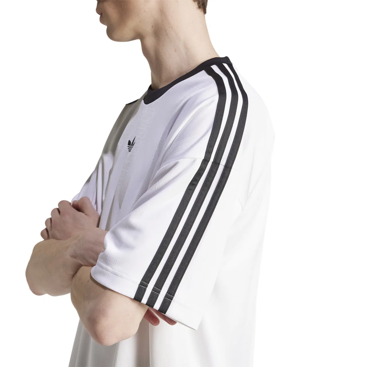 Мужская футболка свободного кроя Jacquard Jersey Adidas, черно-белый — фото 4