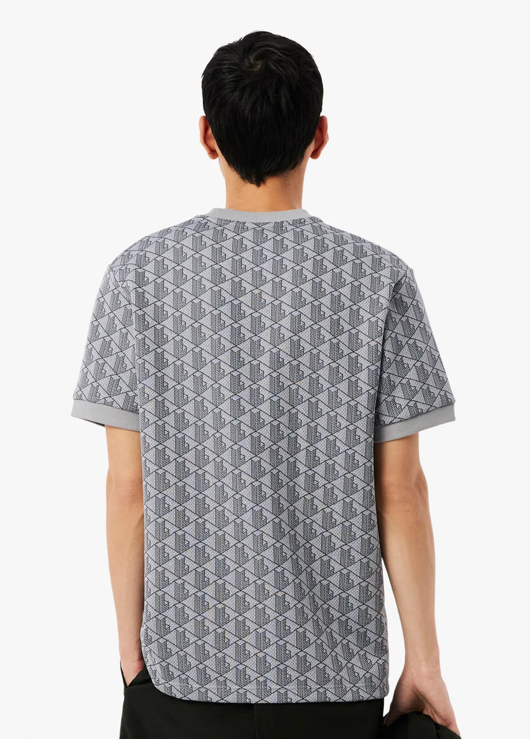Футболка Lacoste Monogram Classic Fit, серый — фото 3
