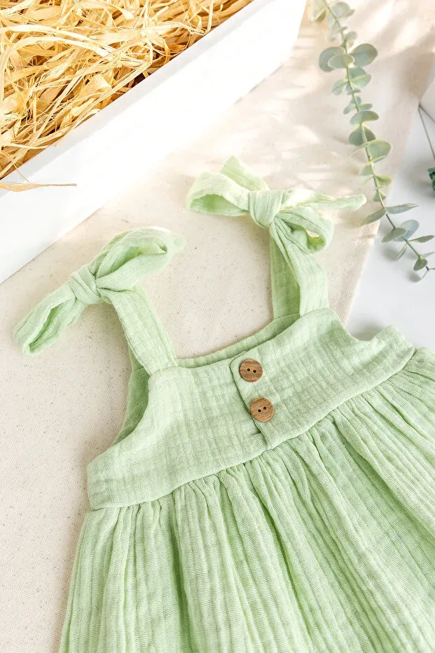 Детское платье для девочек хлопковое Babymod, Green — фото 3