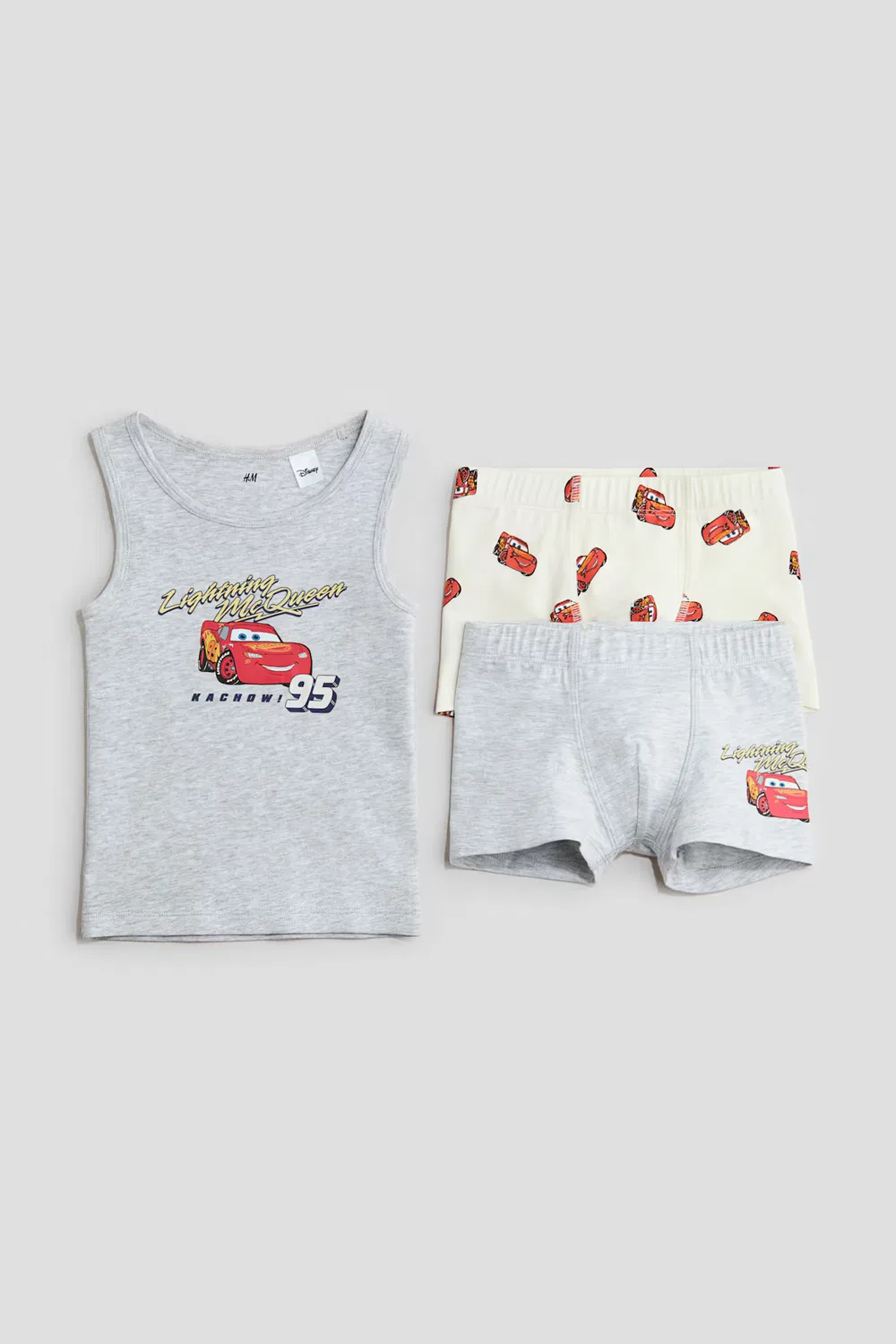Комплект нижнего белья из хлопка, состоящий из 3 предметов H&M, Hellgraumeliert/Cars