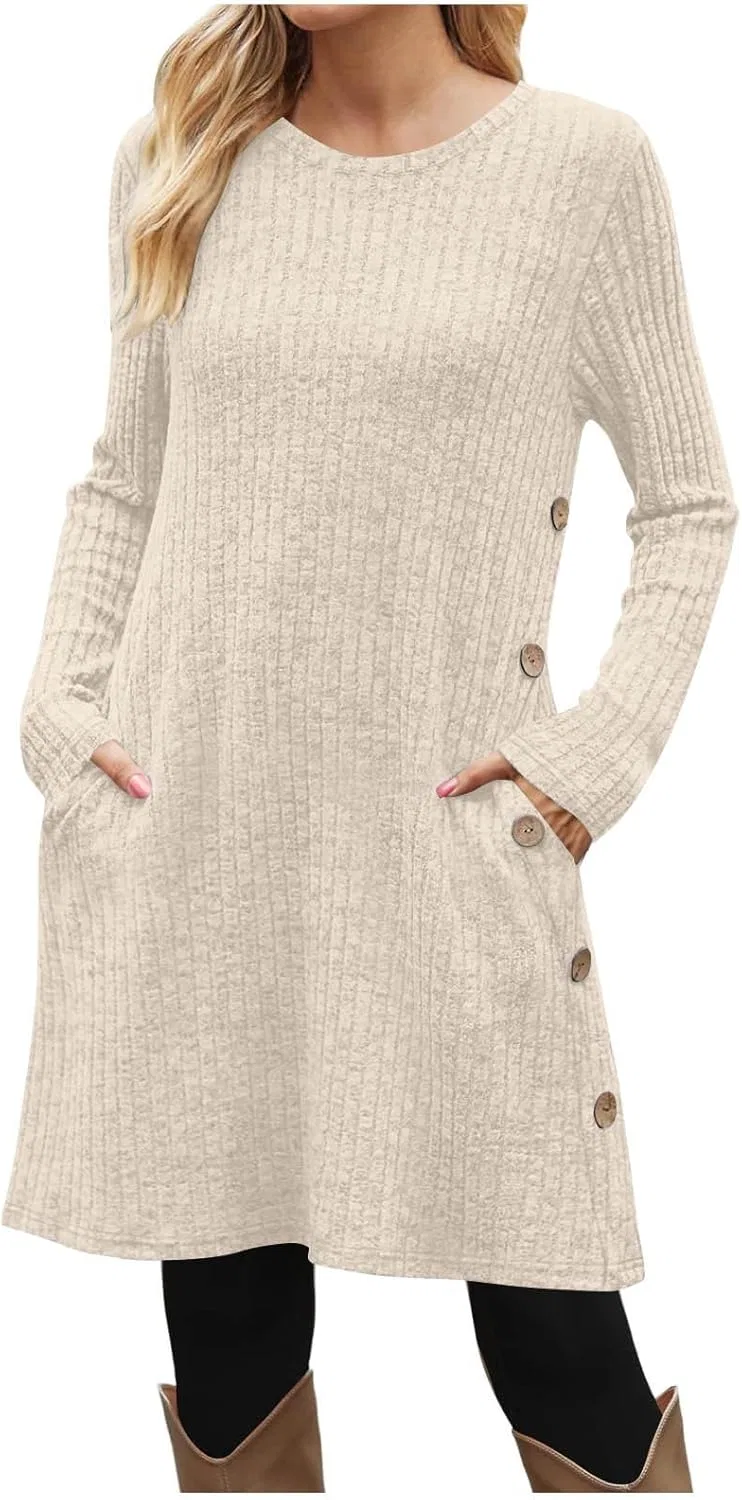 Женское платье-свитер с косами Oversize, Beige