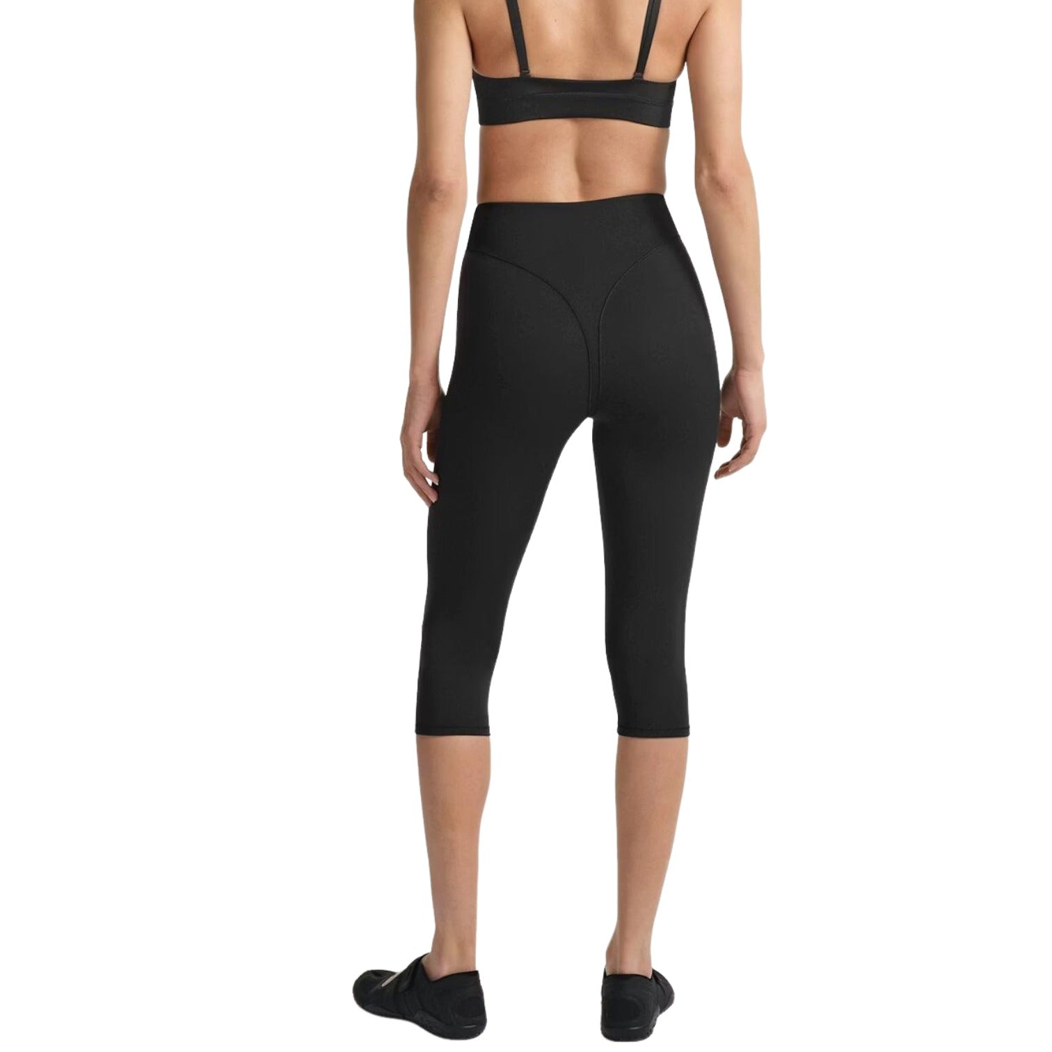 (WMNS) Nike x SKIMS Матовые укороченные леггинсы с V-образным вырезом, 43 см, цвет «Обсидиан» — фото 3